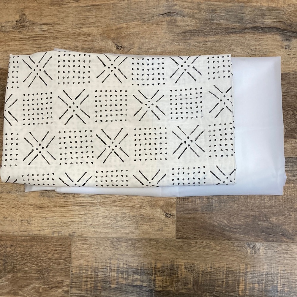 Shower curtain and liner set boho